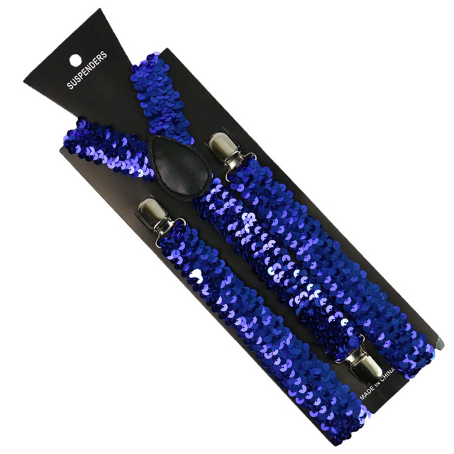 Unisex justerbare clip-on seler elastisk guld og sølv seler til mænd og kvinder: S5