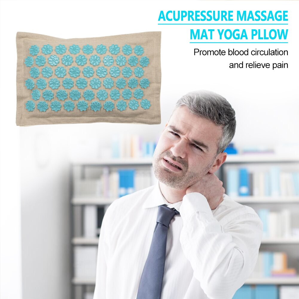Lotus Acupressure Mat Set Back Body Massage Mat with Pillow Coconut Fiber Pain Relief Shiatsu Massage Cushion Yoga Mat Spike