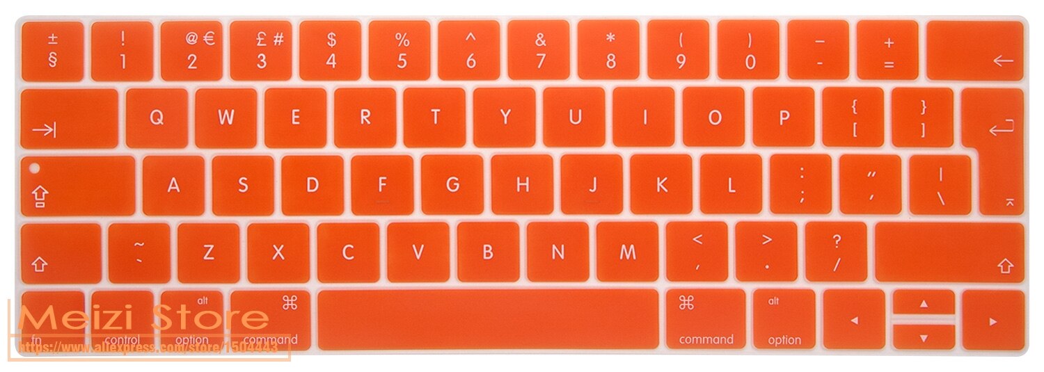 Silicone Laptop Keyboard Cover for Macbook Pro 13/15 Inch Touchbar EU Version A1706 A1707: Orange