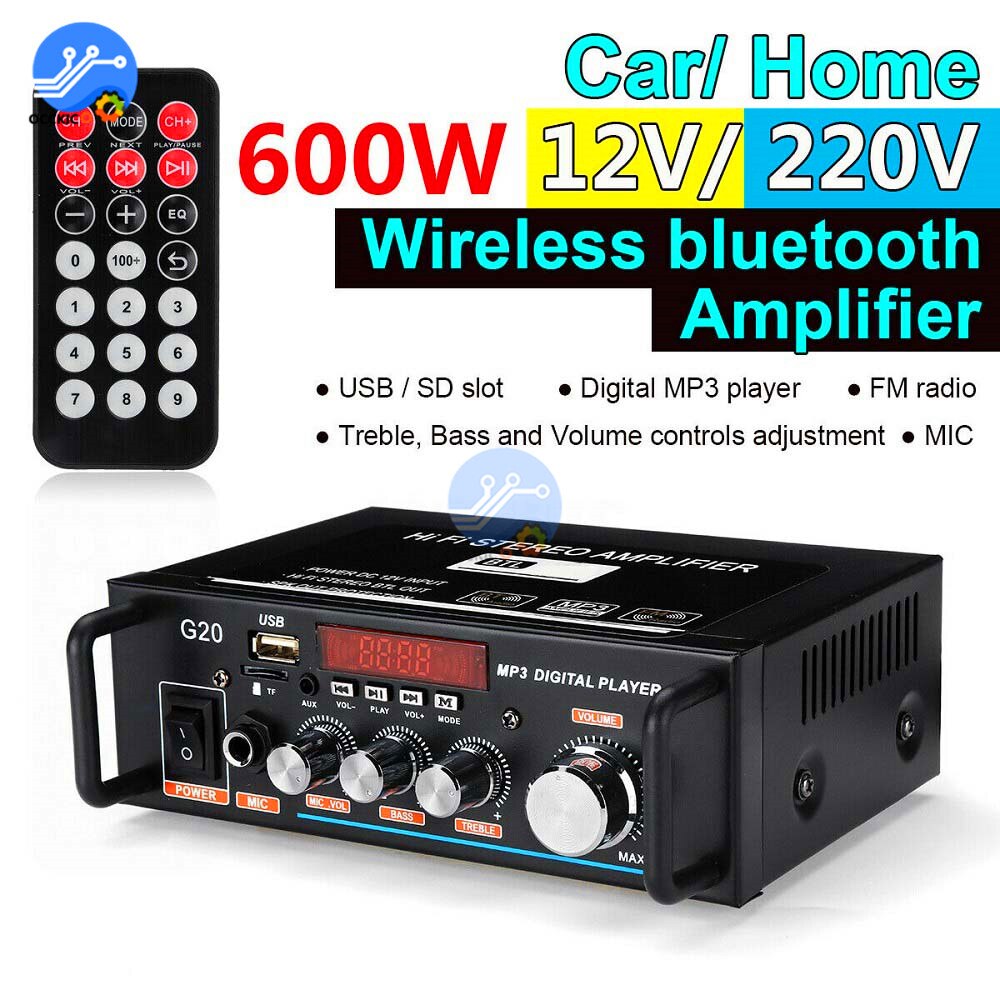 220V 600W amplifier for speakers Home Theater Sound System sound equipment home music stereo HiFi subwoofer amplifier for car