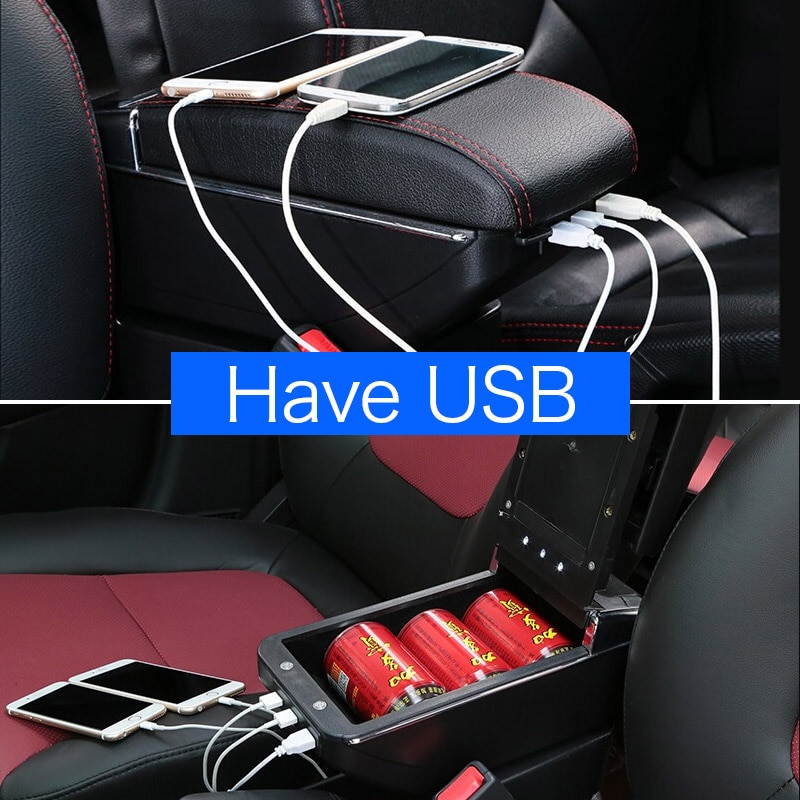 Vtear til toyota verso tilbehør armlæn boks usb armlæn bil styling læder opbevaring boks midterkonsol dekoration
