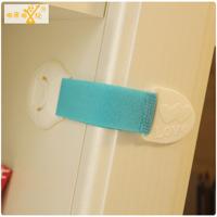 10pcs Child Protection Lock Color Nylon Webbing Multifunctional Adjustable Hook And Loop Cabinet Drawer Safety Lock Household: Blue