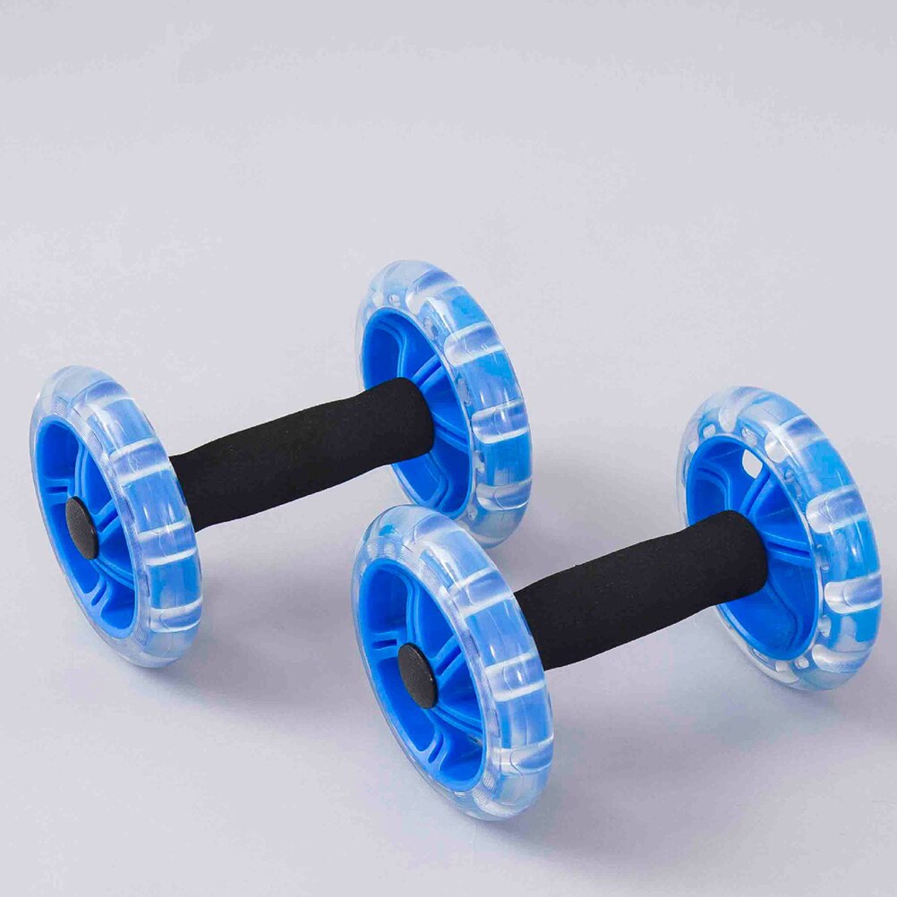 Twin-Wheel Tummy Strengthening Fitness Tummy Shaping Wheel for Man Woman (Blue)