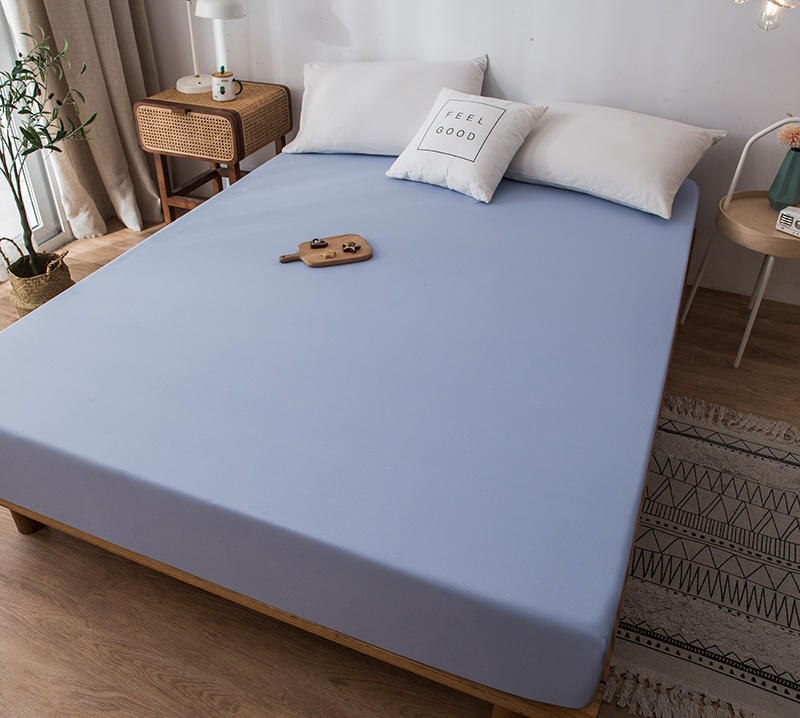 Wit Grijs Sprei Op Het Bed Dubbele Stof Matras Covers Elastische Hoeslaken Pad Protector Diepe Zak Bed Cover 180*200: Sky Blue / 180x200x28cm