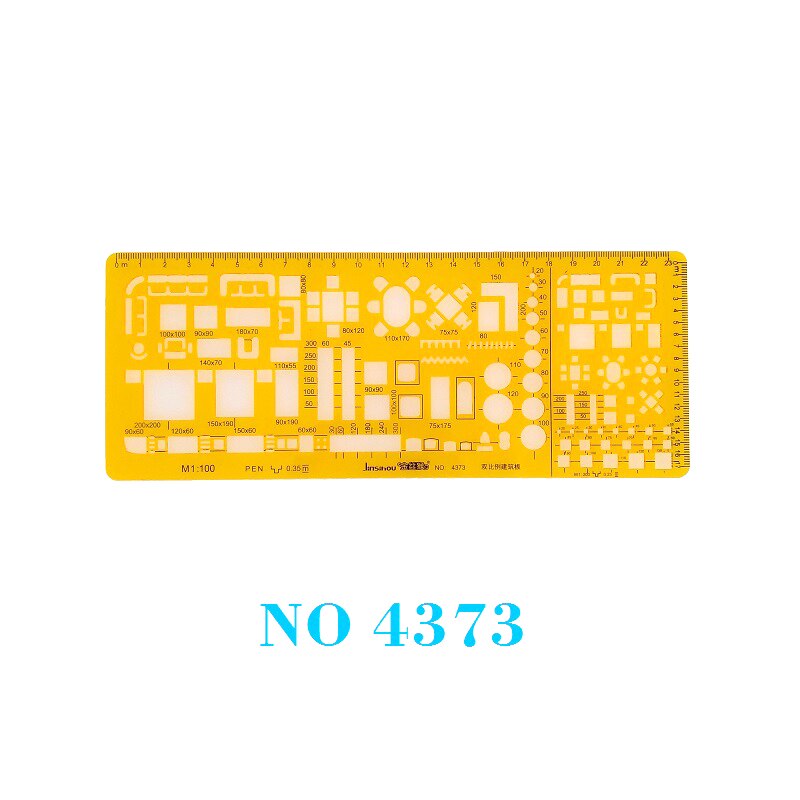 1:100 and 1:200 Double Scale Architecture Furniture Drawing Template Templates for drawing NO 4373