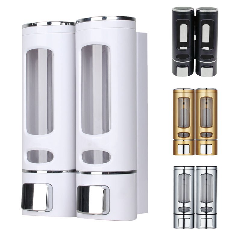 Enkele/dubbele 400ml zeepdispenser wandmontage douche bad shampoo dispenser vloeibare zeep container badkamer toilet accessoires