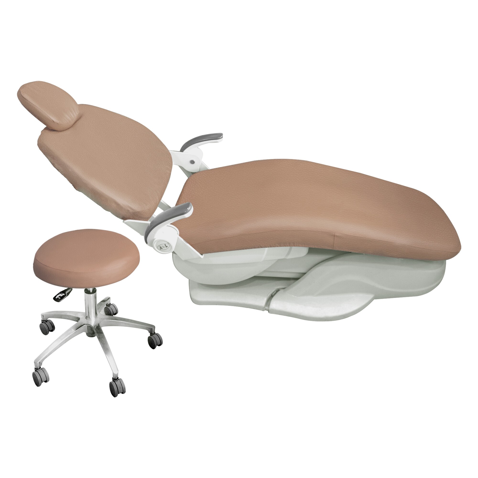 Dental PU Leather Unit Dental Chair Seat Cover Chair Cover Elastic Waterproof Protective Case Protector Dentist Equipment 1 Set: Brown