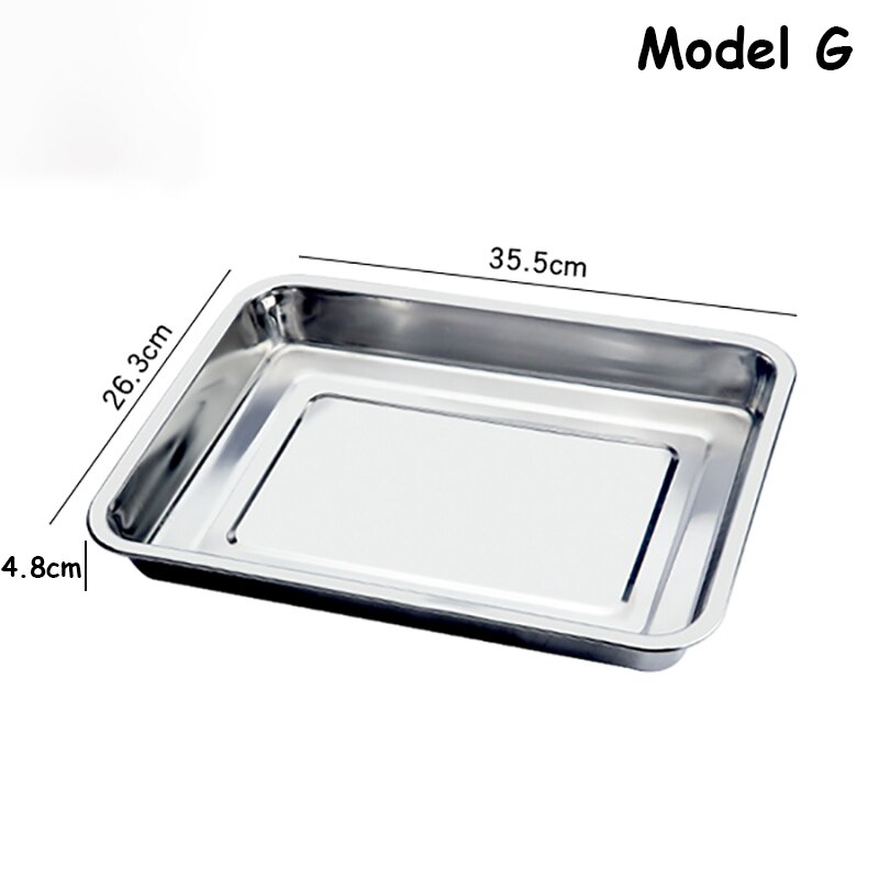 Restaurant Food Tray Stainless Steel BBQ Roast Fish Dishes Chinese Kitchen Steamed Food Plate Baking Bread Snack Food Container: Model G