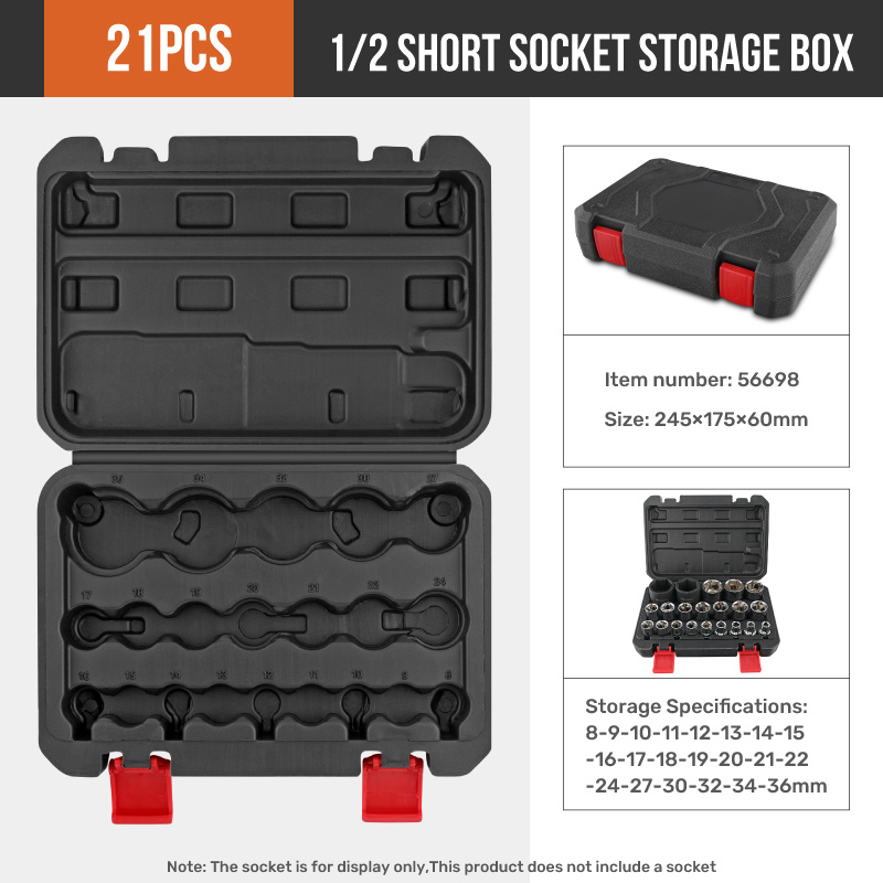 10/19/21pcs Empty Socket Storage Case Socket Set Metalworking Tool Accessories Toolbox Socket Storage Container For Long Sockets: Sky Blue