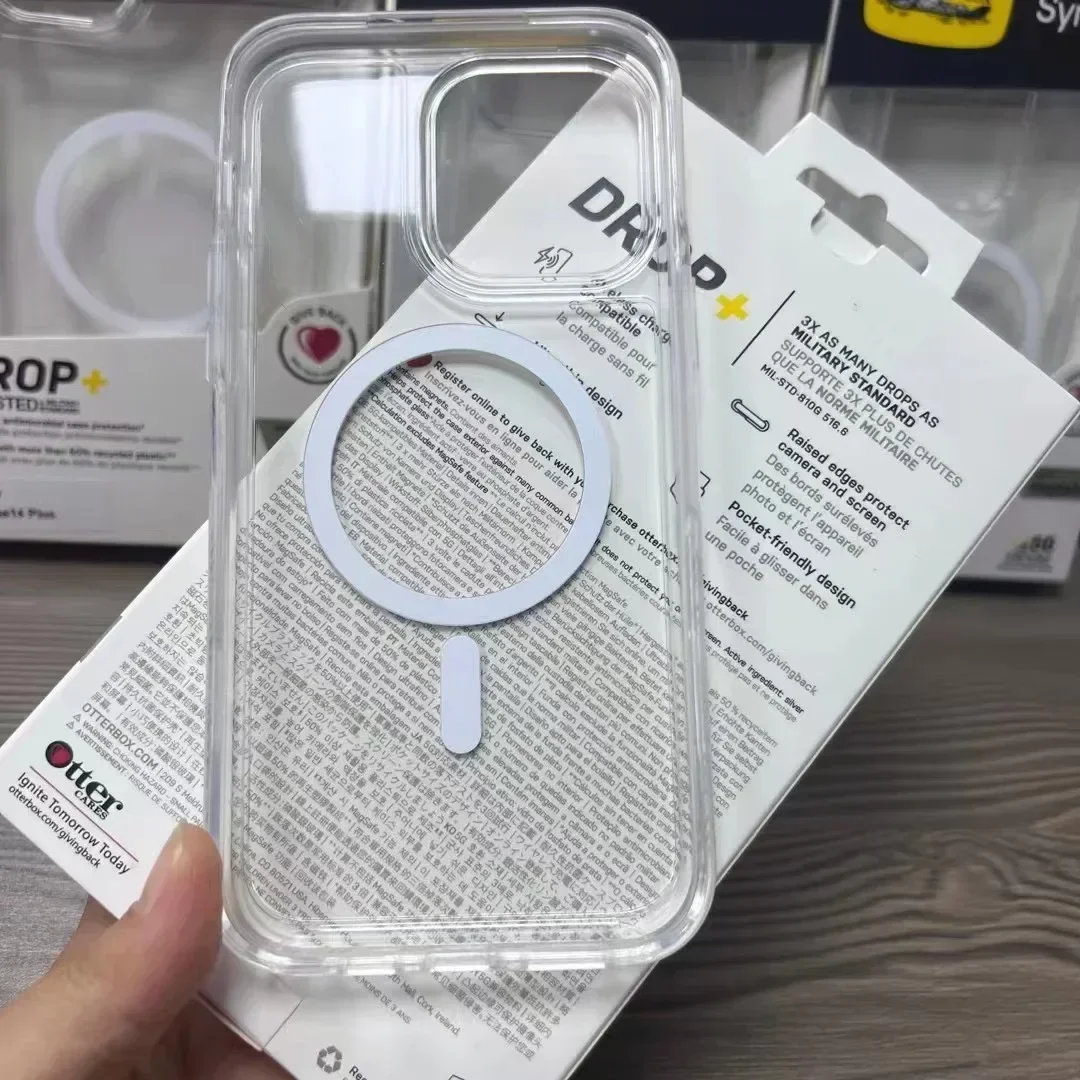 Funda B2 Ot- MagSafe Box Series Clear Symmetry para iPhone 16/13/14/15 Pro Max 16Plus 12 pro - Protección anticaída mejorada