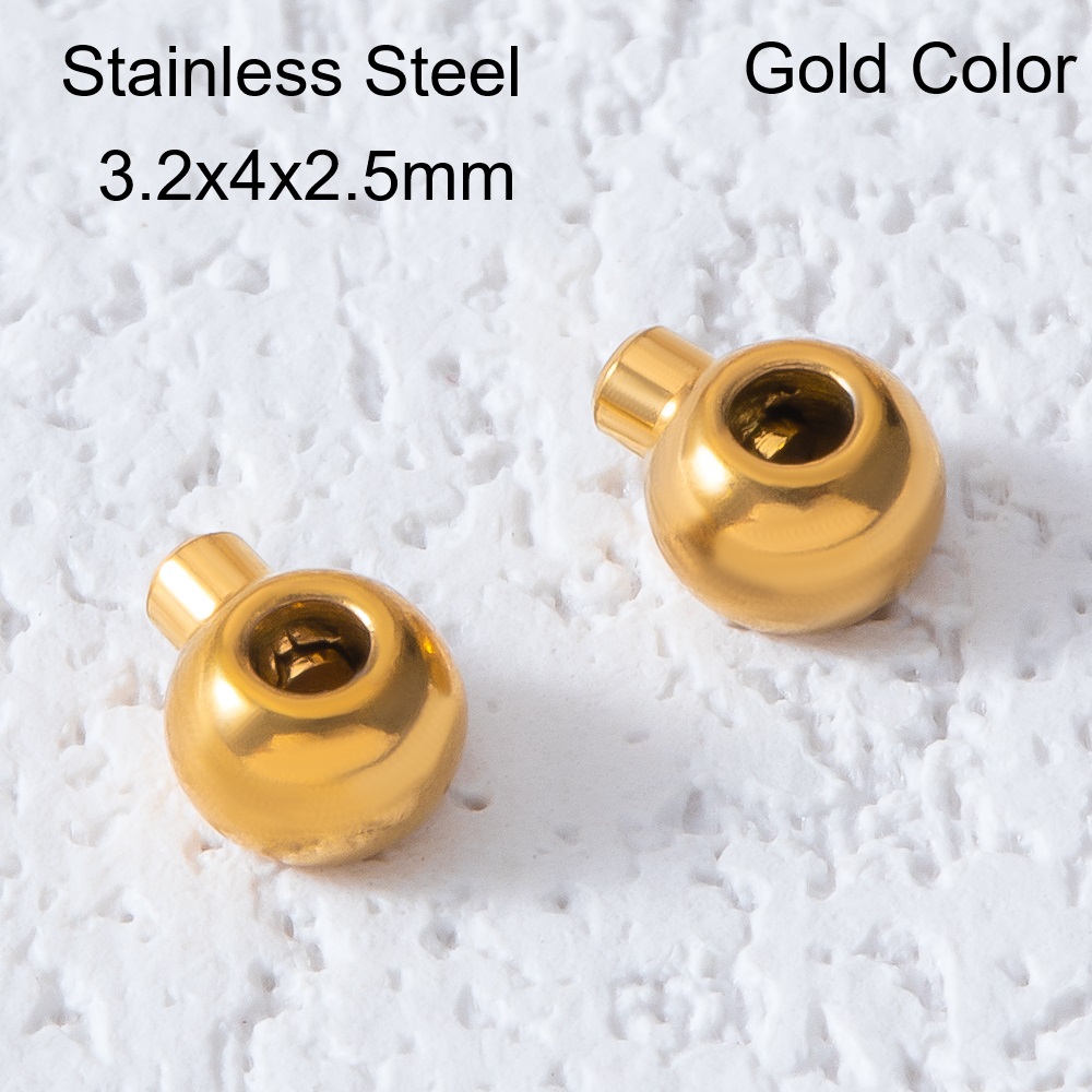 10 stuks roestvrijstalen positioneringsgesp met kraalkappen eindconnectoren voor doe-het-zelf ketting en armband kralen sluiting gespen: kameel