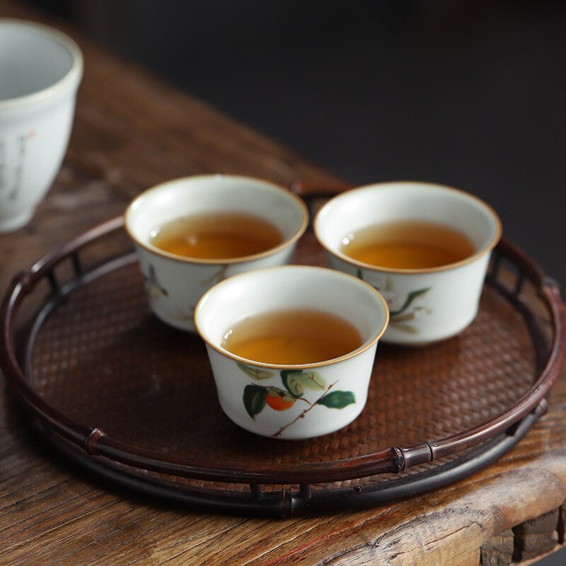 Tazón de té Personal para el hogar, taza maestra hecha a mano, taza de té de cerámica Retro de porcelana ru-china, artículos de gres para té, tazas de té