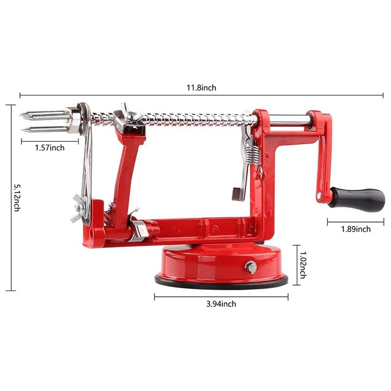 Apple Peeler Corer Long-Lasting Chrome-Plated Cast Alloy Apple Peeler Slicer