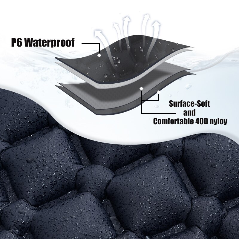 Pacoone Outdoor Isomatte Camping aufblasbare Matratze eingebaute Pumpe ultraleichte Luftkissen Reise matte mit Kopfstütze für Trave