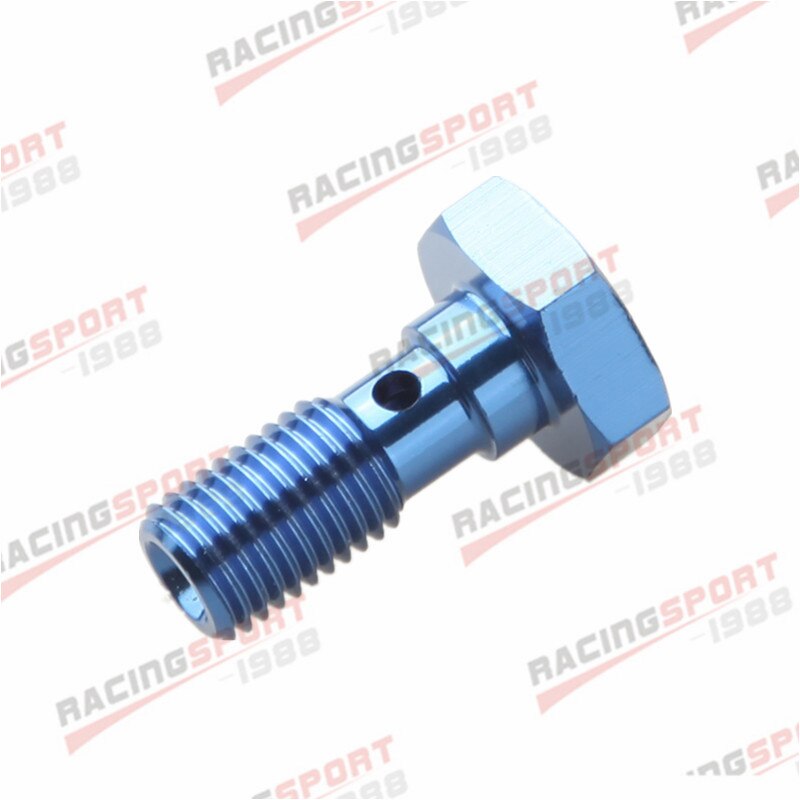 M8 x 1.0 mm Aluminium Alloy Metric Banjo Bolt Brake Fitting Adapter Blue