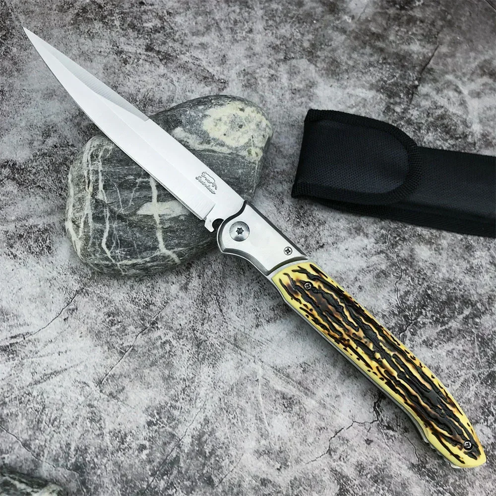 Küchentaschenmesser Russisches EDC-Klappmesser 420 Stahl Clip Point Blade Kochmesser Utility Schneidwerkzeuge Scharfe Früchte 3 Stile: YELLOW