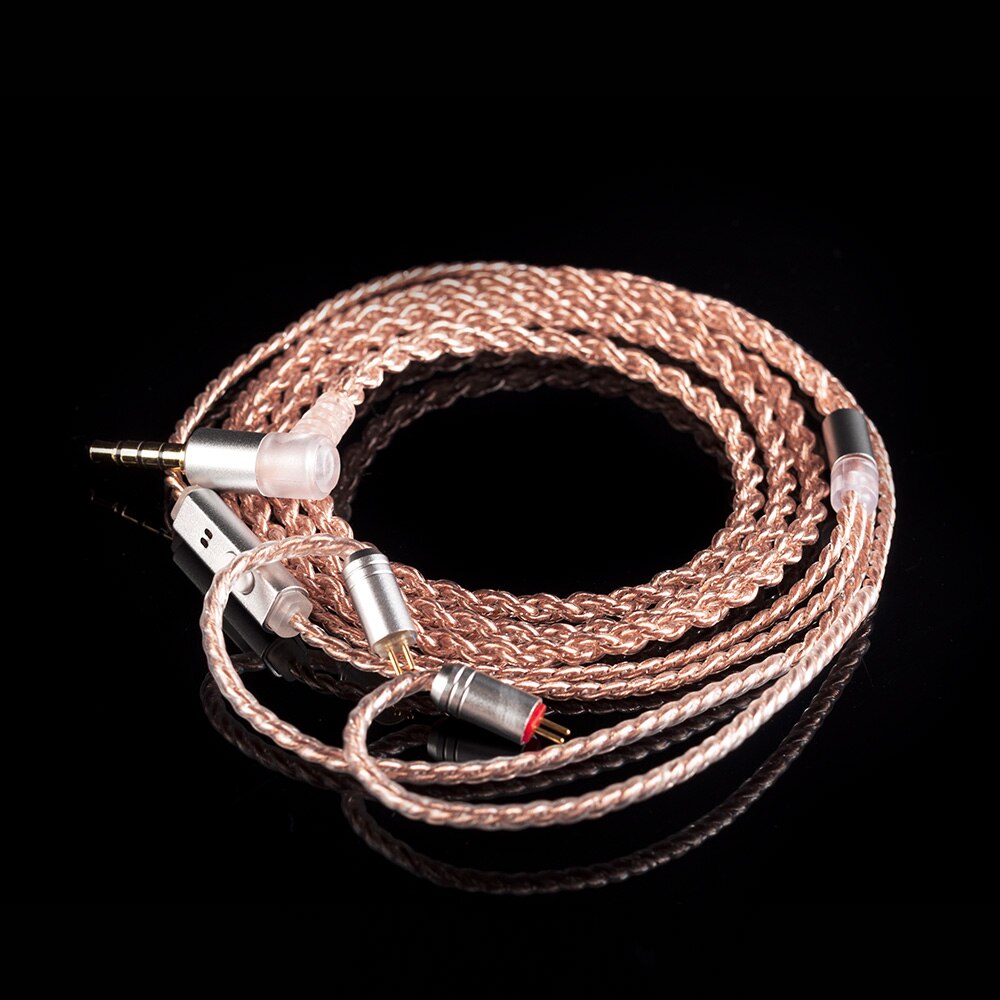 KBEAR 4 Core cuivre mise à niveau câble d'écouteurs 2PIN/QDC/MMCX/TFZ écouteurs connecteur pour KBEAR KB06 KZ ZSN PRO casque HIFI casque: Argent