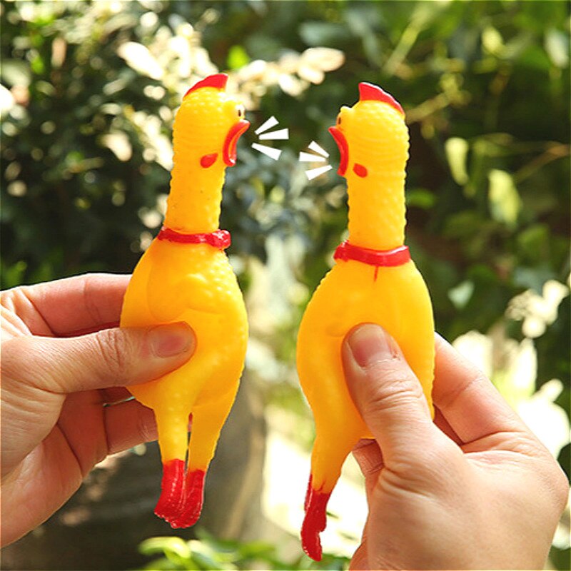 17cm Strange Screaming Rubber Chicken Squeeze Sound Toy Pets Toy Product Dog Toys Shrilling Gags & Practical Jokes Funny Gadgets