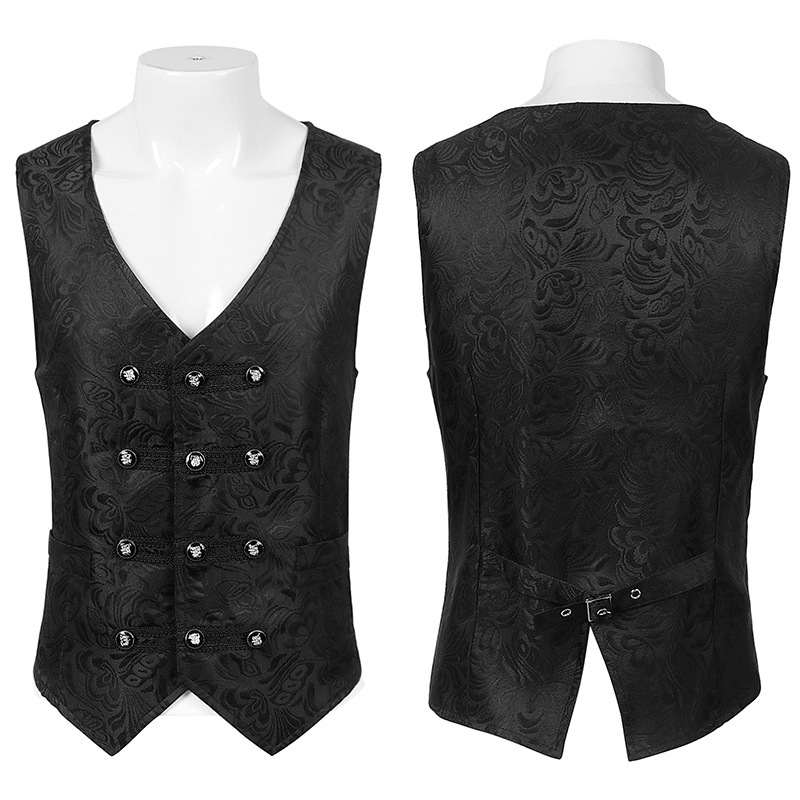 Herren Gothic Kostüm Set schwarz mittelalter lichen Gentleman Frack Shirt Steampunk Halloween Vampir Cosplay Kostüm