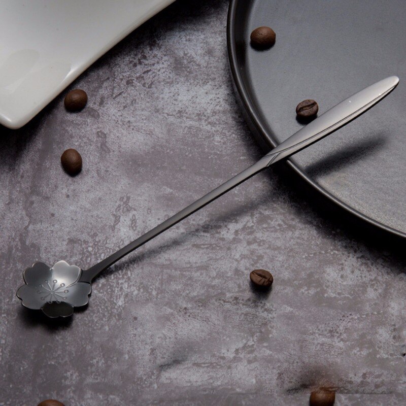 16 Types Stainless Steel Spoon With Long Handle Ice Spoon Coffee Spoon Flowers Heart Shape Dessert Spoon Kitchen Gadget: 2