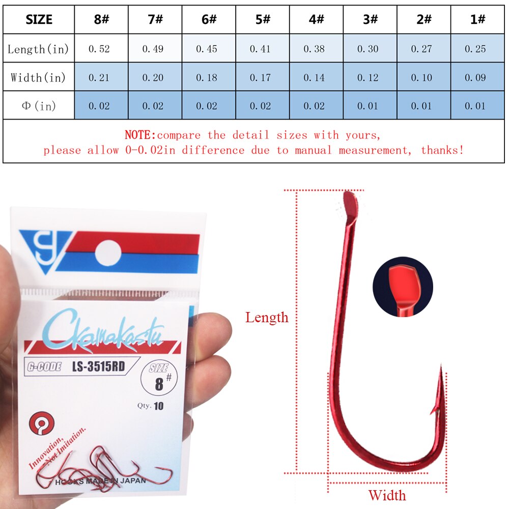 10pcs/lot black and red sode fishing hooks High Carbon Steel Fishing Hook Non-Barb gamakatsu