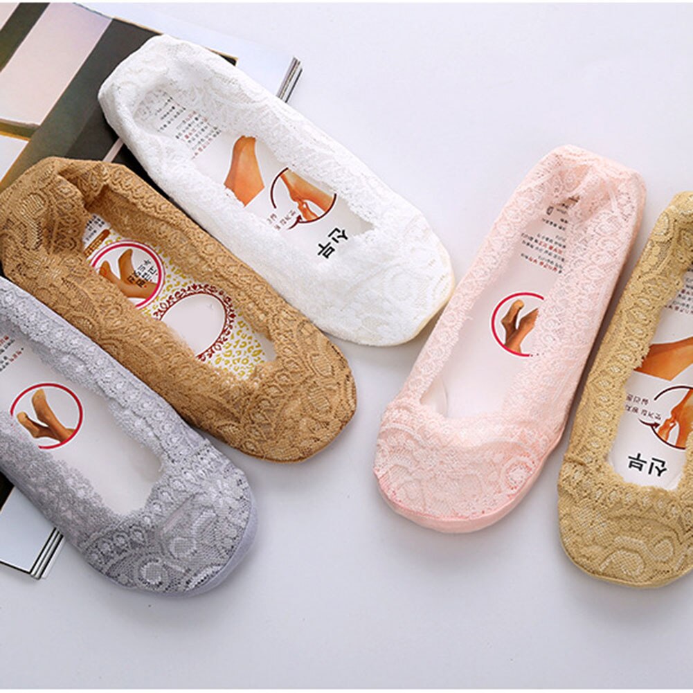 Par de calcetines transparentes de encaje, finos e invisibles, para mujer, K2