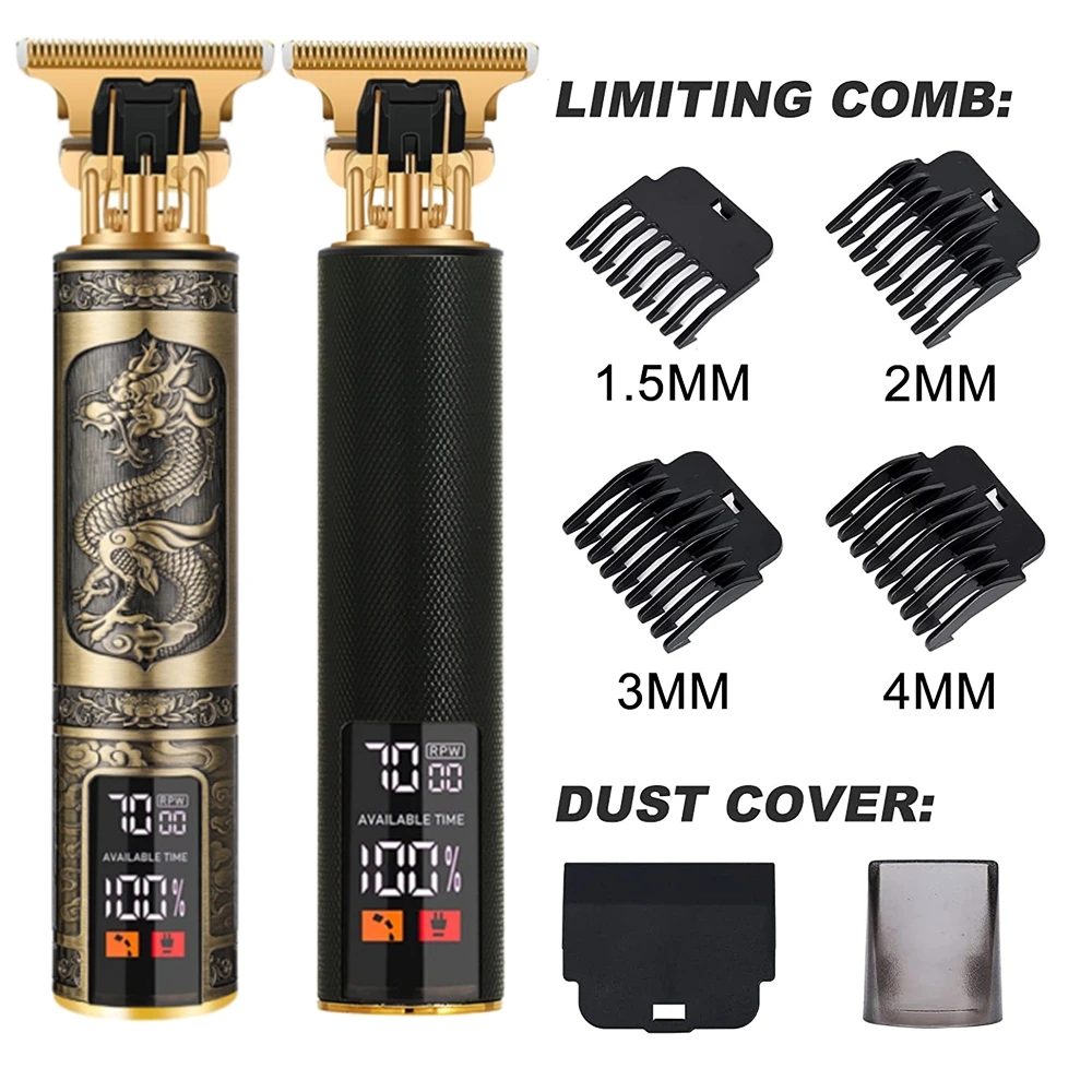 Barbero eléctrico T9 para mujer cortadora de pelo para hombre LCD recargable maquina afeitar hombre Retro afeitadora electrica cortar maquinilla cortapelos maquinas barberia
