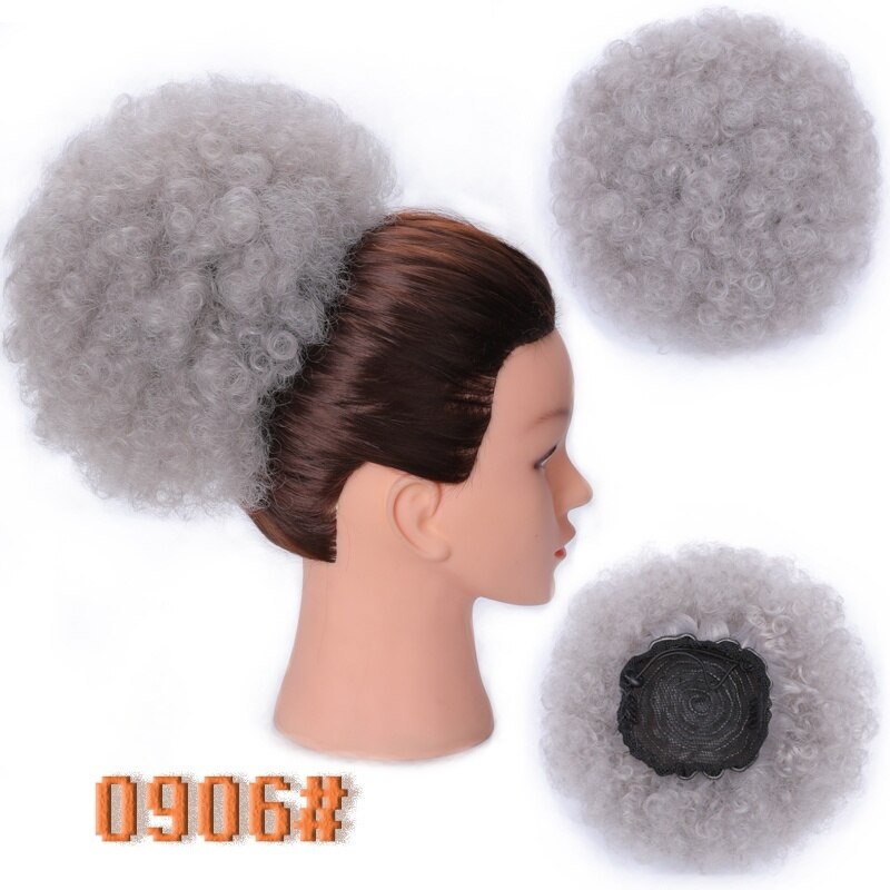 Lisigirl 10 tommer høj puff afro krøllet paryk hestehale snøre kort afro kinky hestehale klip i syntetisk kinky krøllet hår knold: 4/30hl