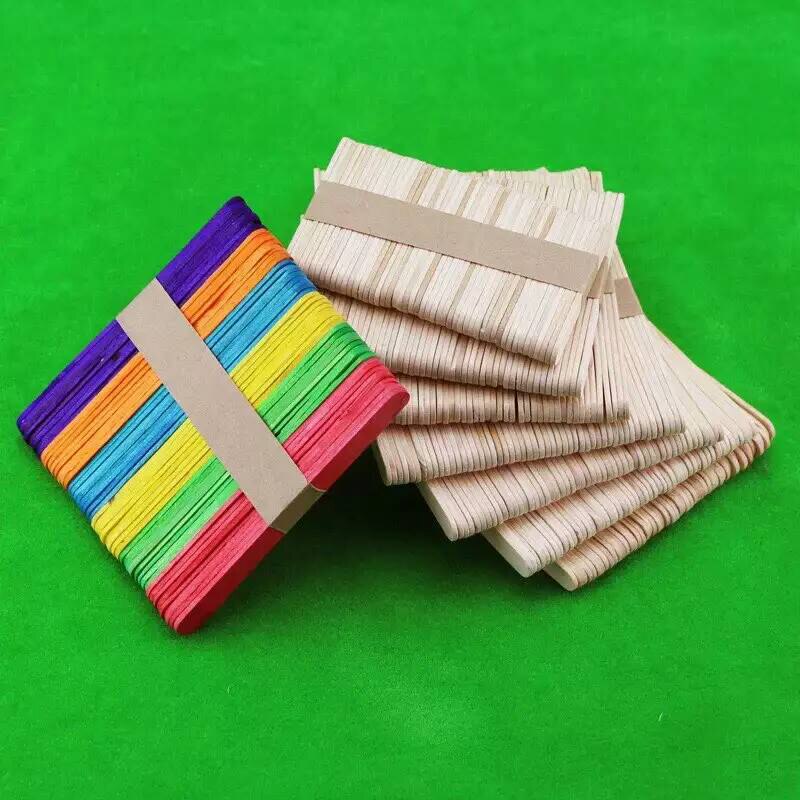 Palos de helado de madera Natural para paletas para niños, suministros de Casa hechos a mano para manualidades artísticas de juguete, 50 unidades