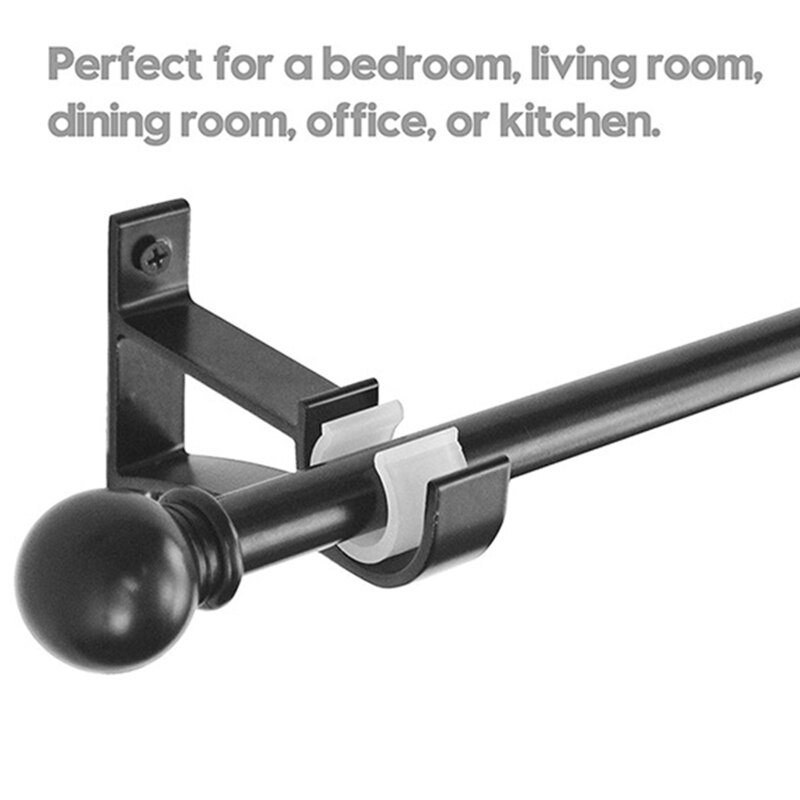 Support de tringle à rideau robuste, 6 pièces, à suspension unique, montage mural en métal