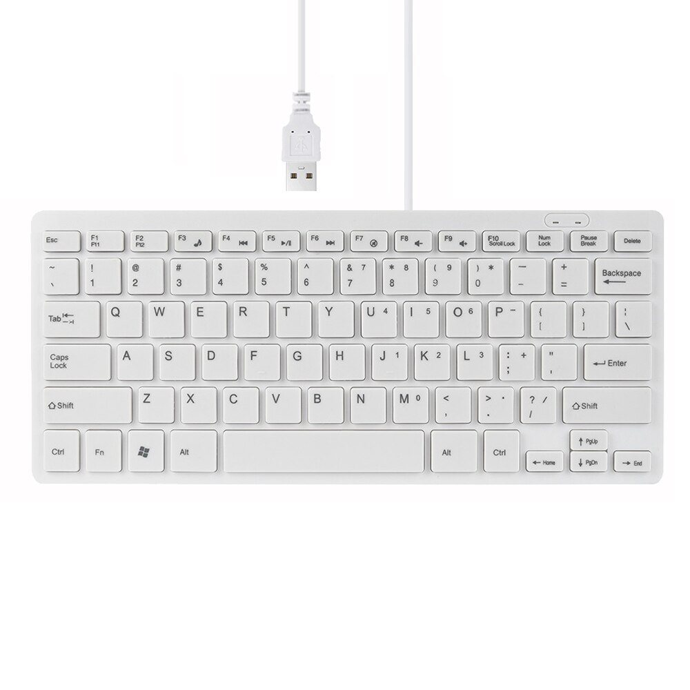Bedraad Toetsenbord Ultra Dunne Rustige Kleine Size 78 Keys Mini Multimedia Usb Toetsenbord Voor Laptop Pc Met Arabisch Russisch Hebreeuws sticker: Olive