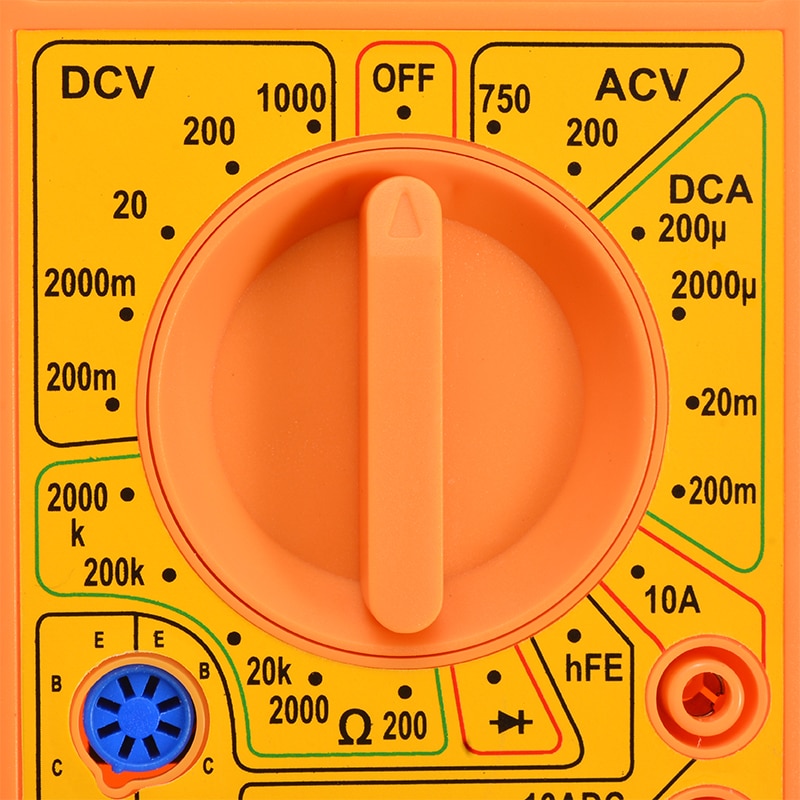 1pcs Yellow LCD Auto Range Digital Multimeter AC 1000V DC 750V Voltmeter Ammeters Volt AC DC Meter Tester