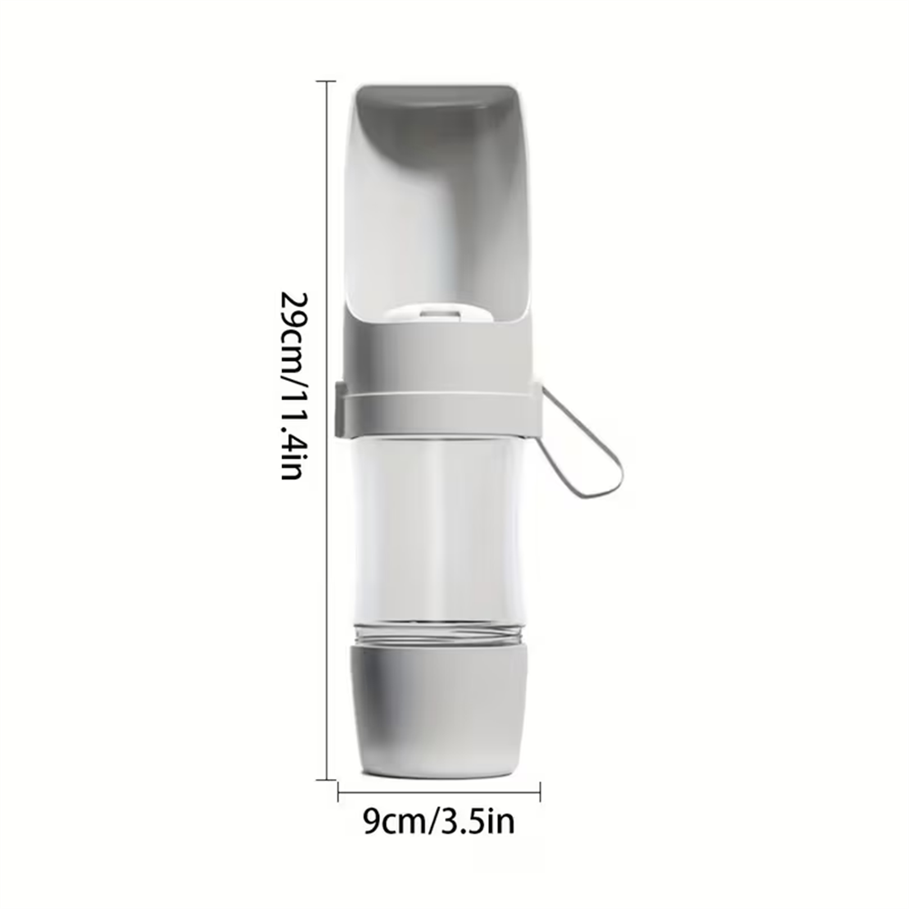 Borraccia per cani e gatti, ciotola per l'acqua, contenitore da viaggio anti-perdita per cuccioli, ideale per Mops, Chihuahua, Labrador: Grigio