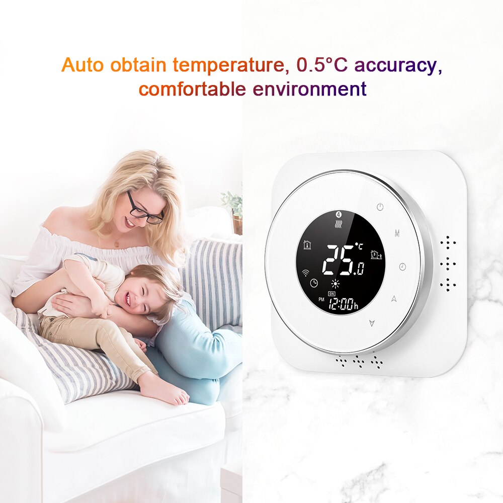 95-240V Wi-Fi Thermostat Programmable Smart Thermostat 5+1+1 Six Periods Voice APP Control LCD Water Heating Thermoregulator