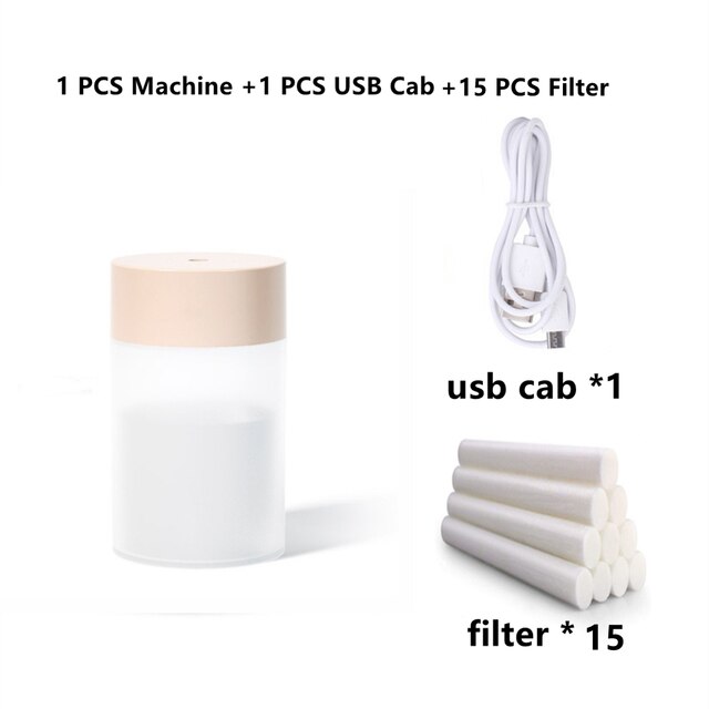 220ML Portable USB Small Water Ultrasonic Spray Humidifier Mini Visual level Desktop Atomizer for Car Home Office: 1-15