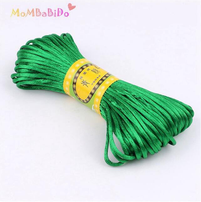 1Mm Satijn Cords 20 M/partij Diy String Nylon Touw Medeplichtige & Bevindingen Baby Silicone Tandjes Bead Ketting Sieraden Cord: 1