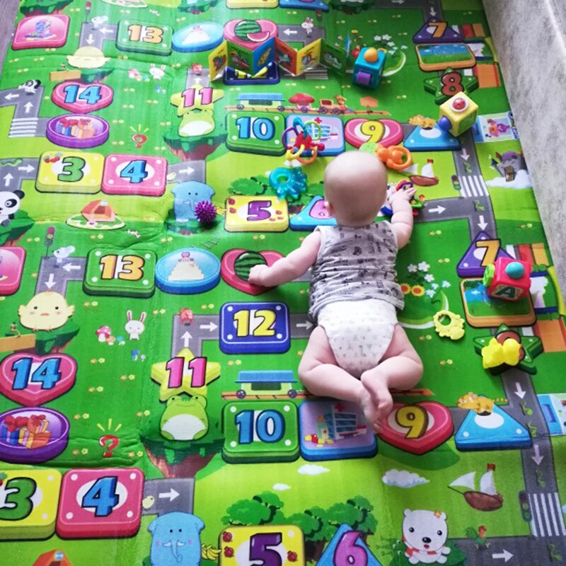Tapete infantil de eva macio, tapete de eva com 0.5cm de espessura para brincar, padrão duplo para crianças engatinhando tapetes de academia