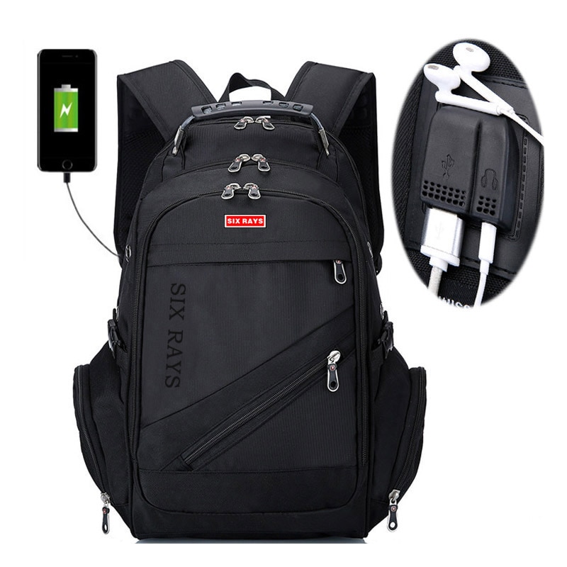 Mochila suíça com carregador usb, mochila de 15 &quot;anti roubo para computador unisex à prova d&#39;água