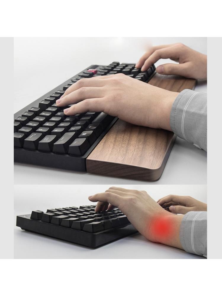 Walnut Wood Mechanical Keyboard Wrist Rest - Ergonomic Pad for 61, 87, 104 Keys