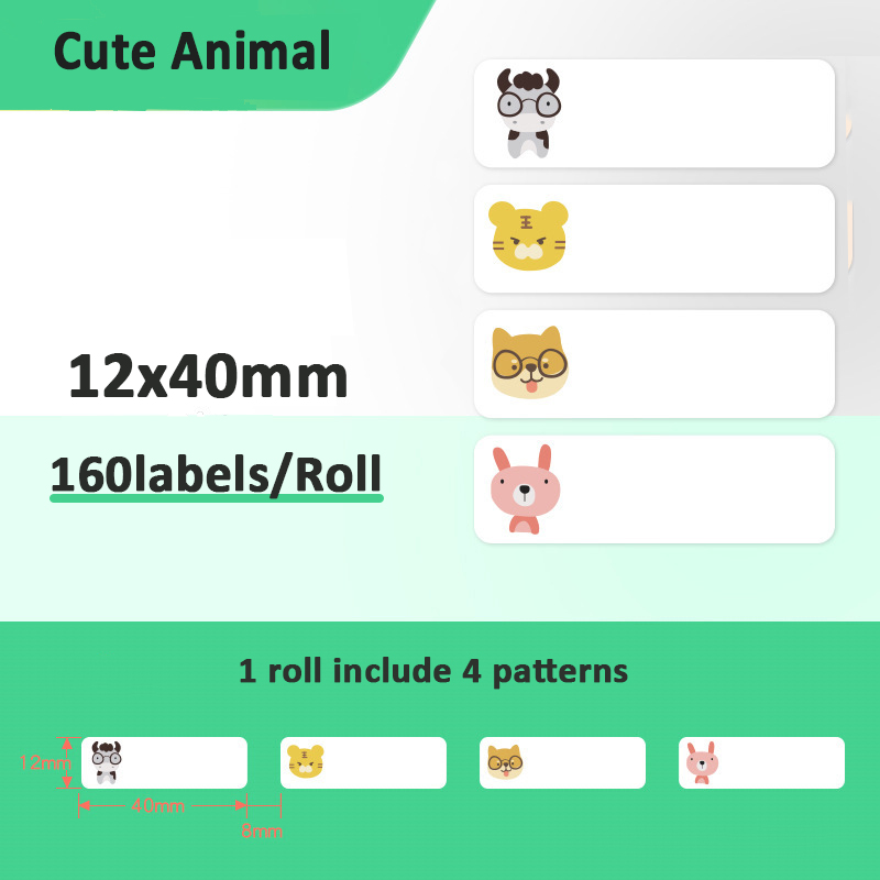 Niimbot D11 Print Label Printer Machine Sensitive Label Adhesive Paper Self-adhesive Sticky Sticker Label Paste Thermal Labels: 12x40mm 3