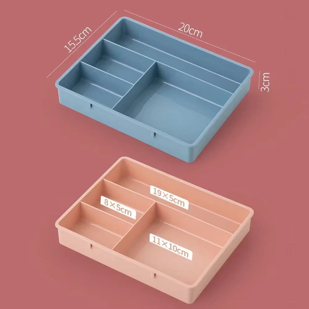 Organizador de cajones de escritorio, caja de almacenamiento de papelería para artículos diversos, contenedor, organizador de maquillaje y cosméticos, contenedor divisor de cajón para el hogar y la Oficina