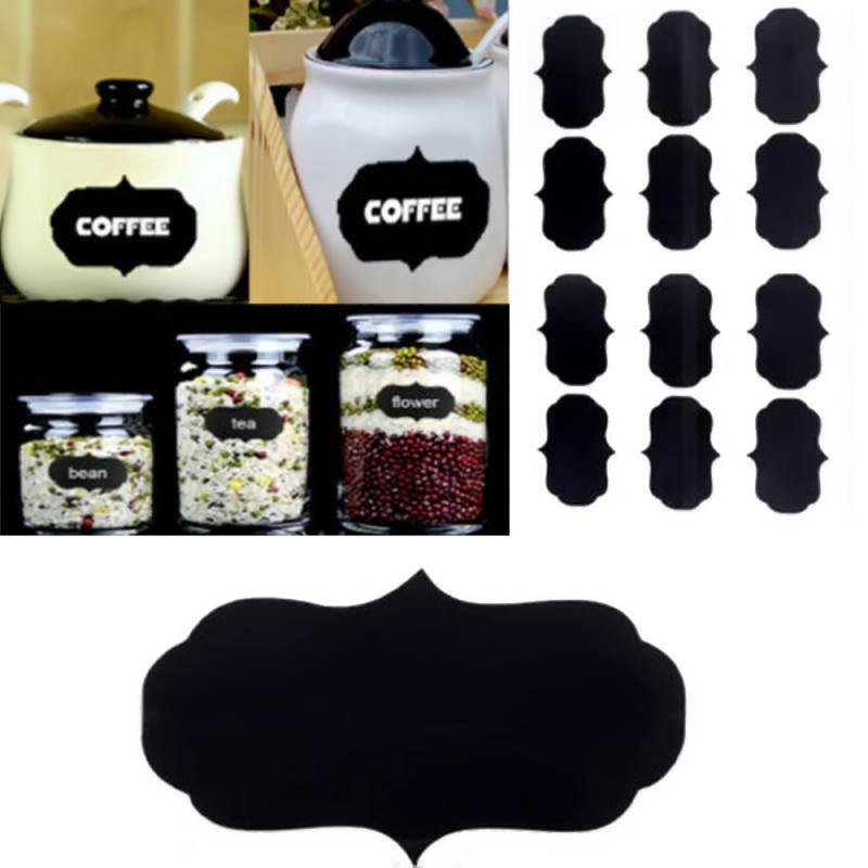 36Pcs Uitwisbare Schoolbord Sticker Craft Keuken Jam Potten Fles Organisator Label Waterdichte Krijt Board Keuken Sticker