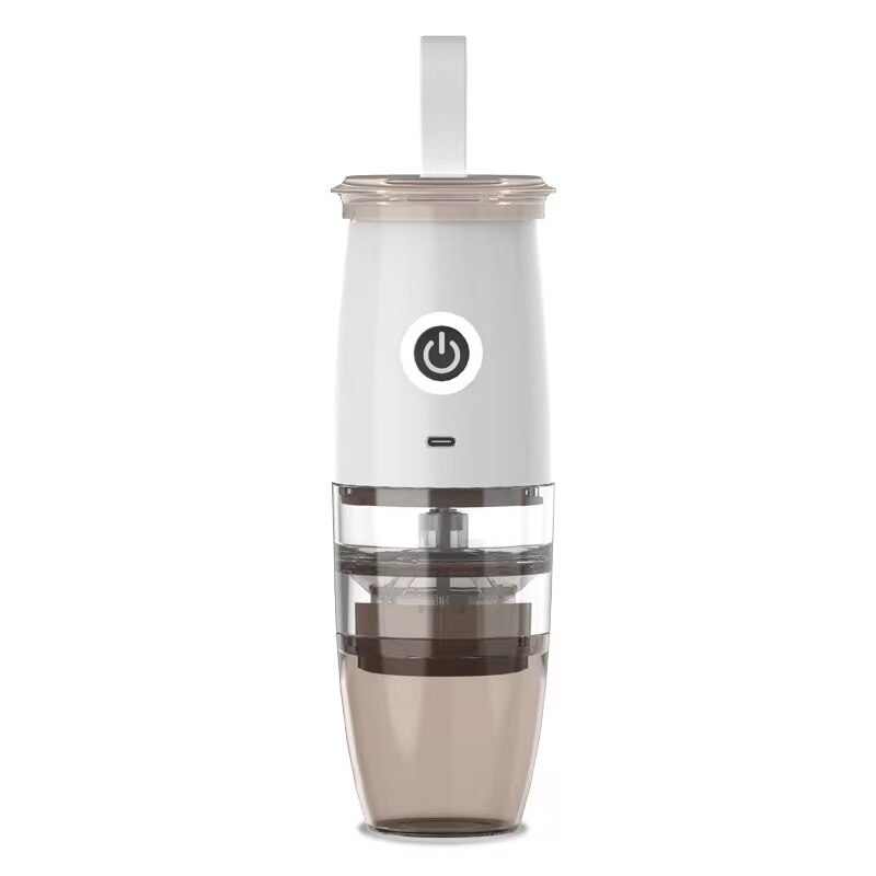 2 in 1 Portable Coffee Grinder Electric Manual Coffee Miller Automatic Coffee Bean Grinder Machine Espresso Maker USB Charging: White