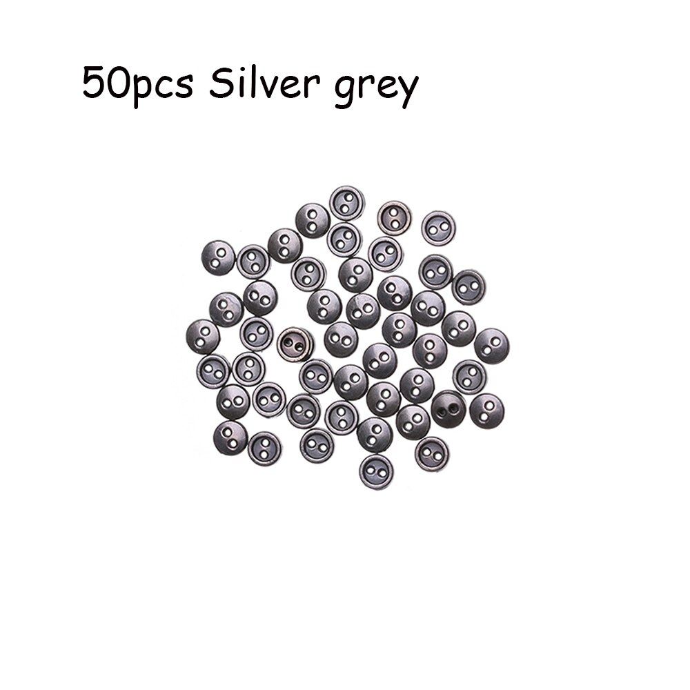 2-Gaten Mini Pop Knop Diy Handgemaakte Naaien Knop Plaksteen Button Scrapbooking Accessorie Botões Para Costura: silver grey / 4 Mm