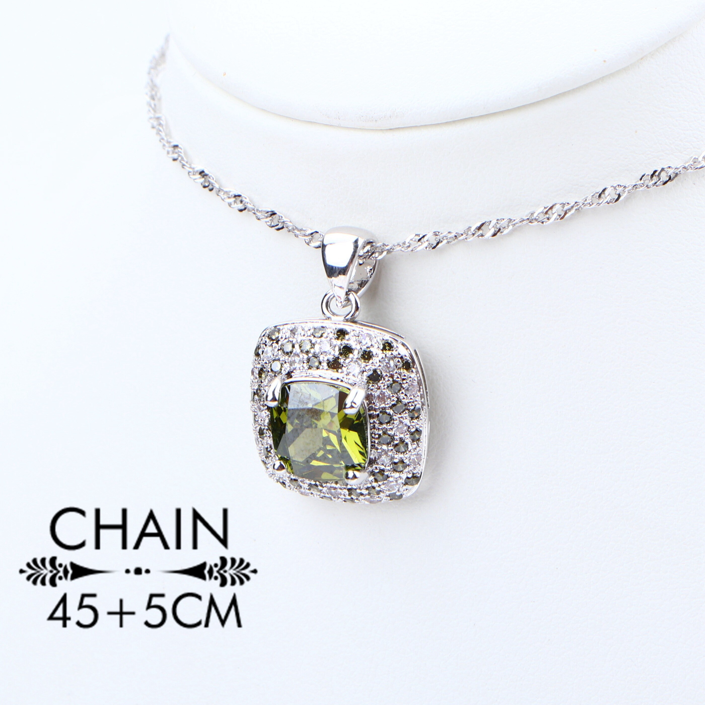 Bruiloft Cubic Zirocnia Sieraden Sets Voor Vrouwen Zilveren 925 Sieraden Kostuum Stone Oorbellen Armband Ring Ketting Hanger Set