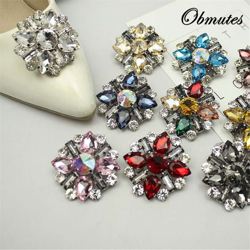 2Stck Strass Schuhe Dekoration Kristall Hochzeit Braut Blume Schuh Clips Schuhe Zubehör Party