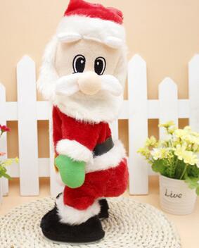 Jul elektriska jultomten leksaker dynamisk skakande musik elektrisk docka leksaker juldekorationer