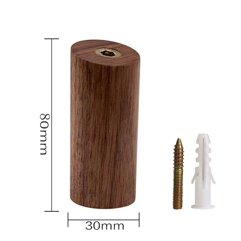 Cintre mural en bois naturel pour vêtements, porte-manteau, porte-clés, chapeau, écharpe, articles divers, sac à main, organisateur de rangement, support de salle de bain: Black walnut 8x3cm