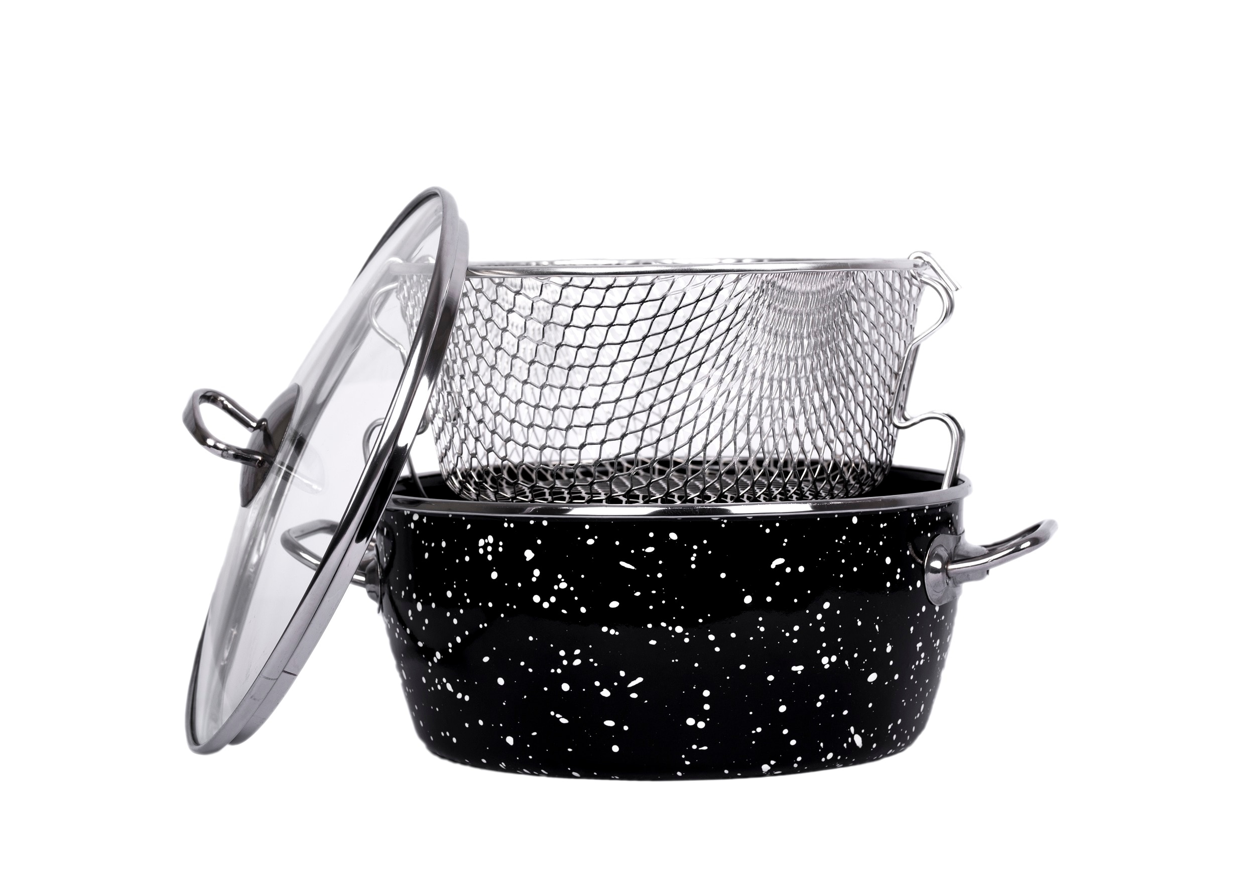 Enamel pot French Fries Chips Mini Frying Basket Strainer Kitchen Cooking Chef Basket Colander Tool Frie basket inclusive