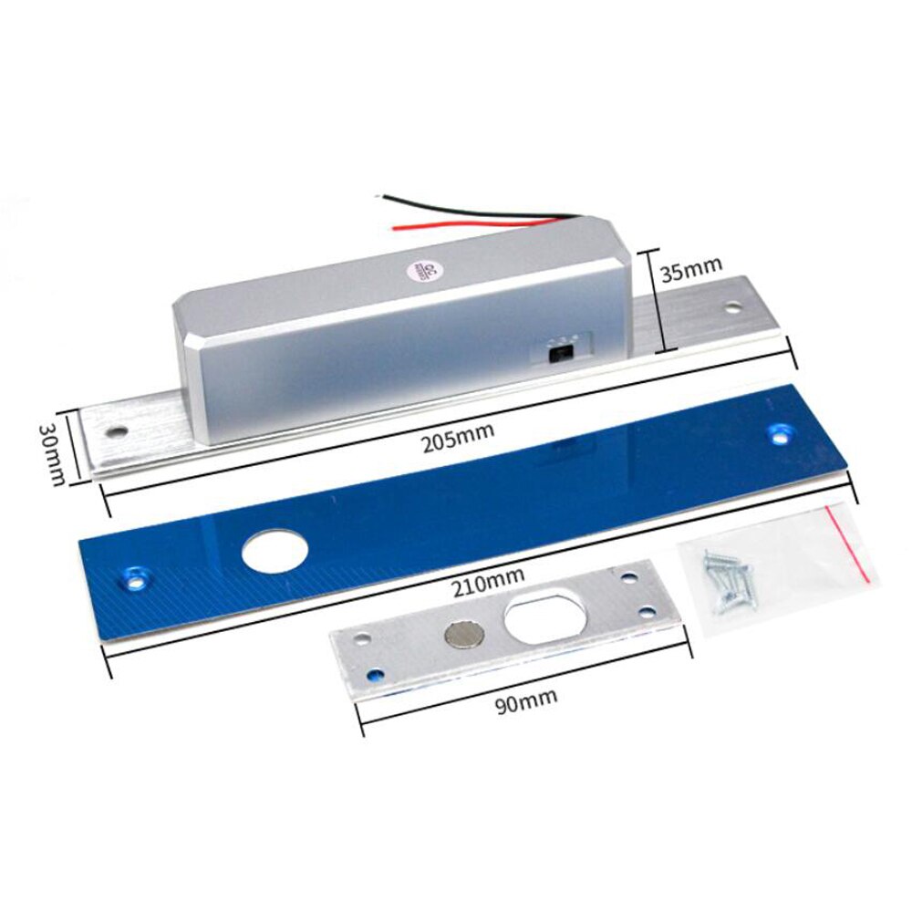 Electric Bolt Door Lock DC 12V Magnetic Induction Auto Deadbolt for Security Access Control System